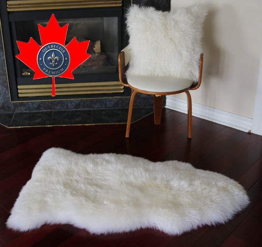 300350 Tapis GRAND peau de Mouton Sheepskin BIG SIZE Collection Quebecuir Premium IVORY    X 1