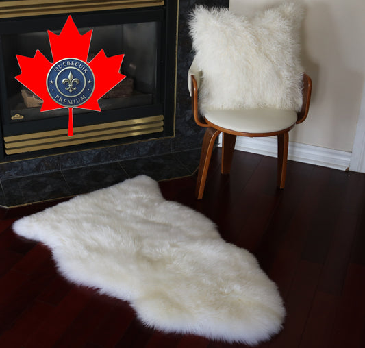 300353 Tapis GRAND peau de Mouton Sheepskin BIG SIZE Collection Quebecuir Premium IVORY    X 1