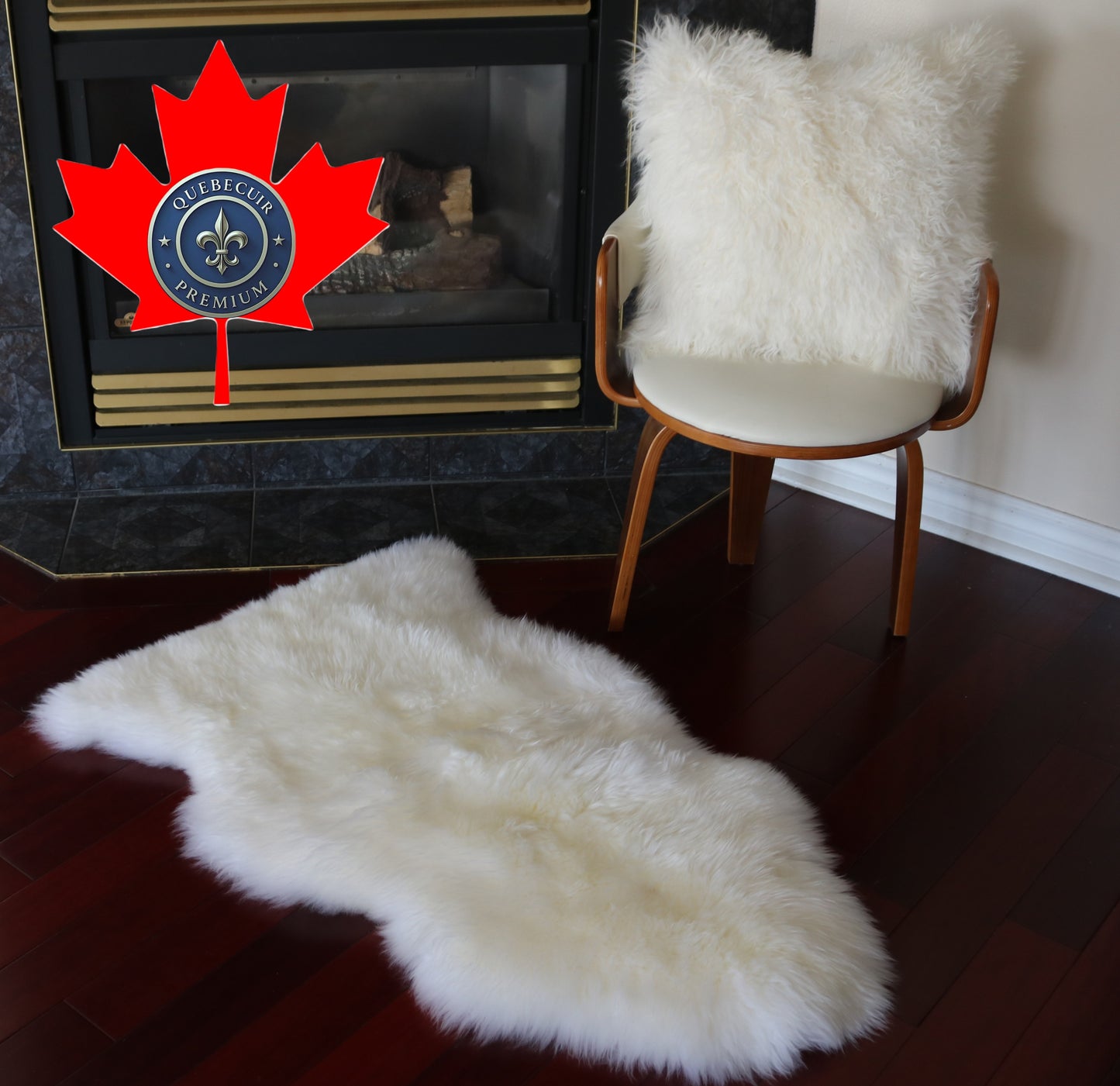 300356 Tapis GRAND peau de Mouton Sheepskin BIG SIZE Collection Quebecuir Premium IVORY    X 1
