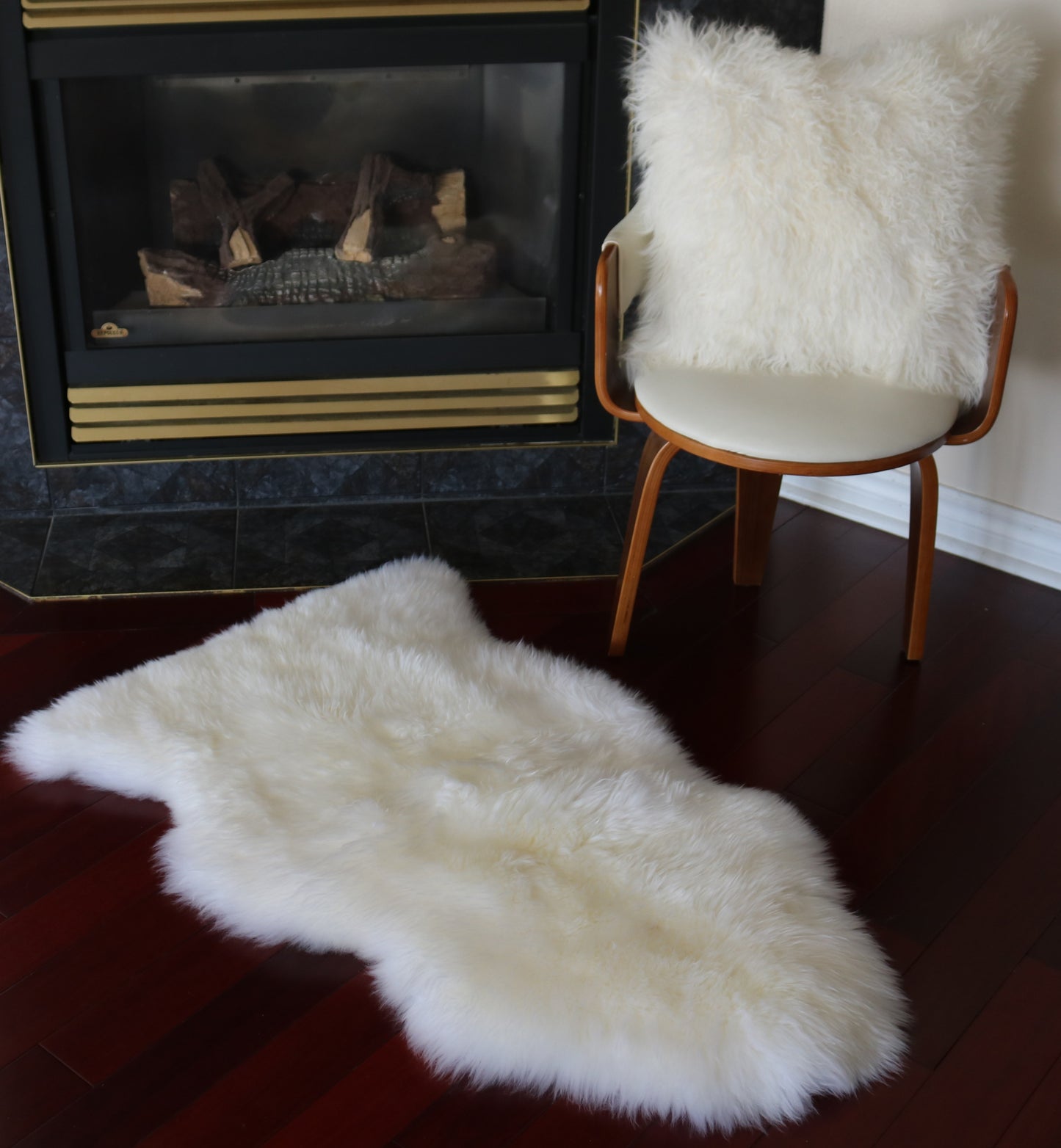 300356 Tapis GRAND peau de Mouton Sheepskin BIG SIZE Collection Quebecuir Premium IVORY    X 1