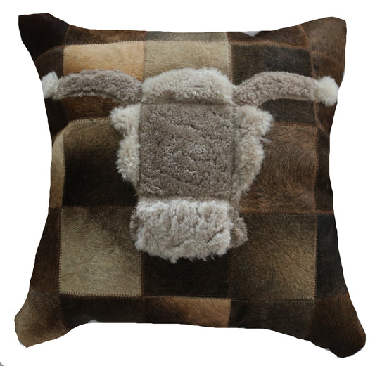 300514 Coussin Peau de Vache Cowhide Pillow BIG SIZE Collection Quebecuir Premium