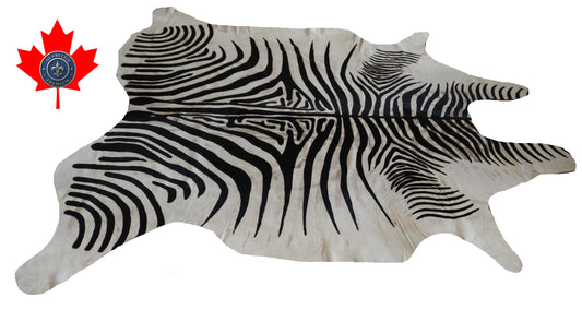 99191 - Cowhide Rug Tapis Peau de Vache   ZEBRA - Collection Quebecuir Premium