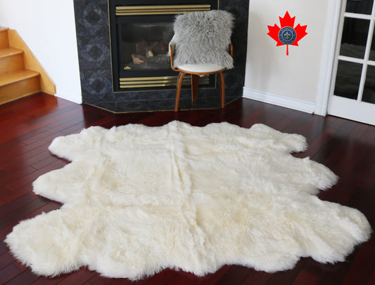 300531  Tapis GRAND peau de Mouton Sheepskin BIG SIZE XXL  Collection Quebecuir Premium IVOIRE X 6