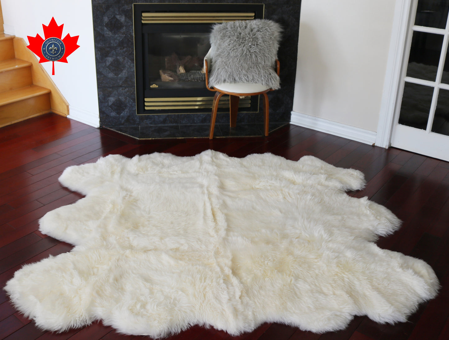 300532  Tapis GRAND peau de Mouton Sheepskin BIG SIZE XXL  Collection Quebecuir Premium IVOIRE X 6