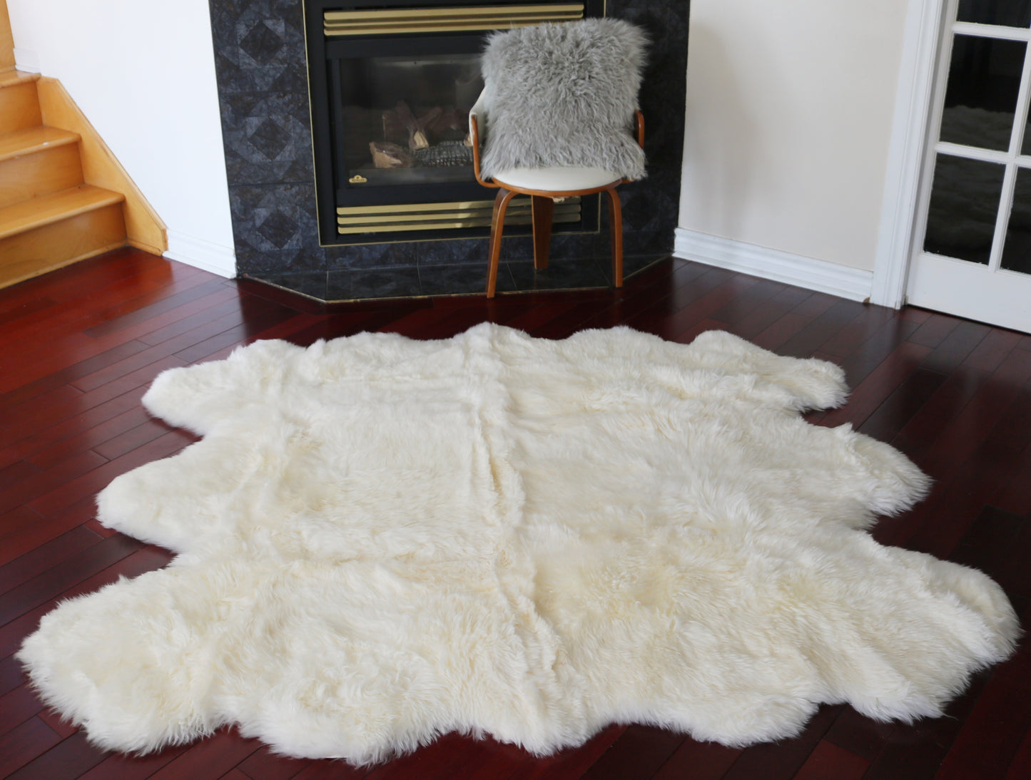 300532  Tapis GRAND peau de Mouton Sheepskin BIG SIZE XXL  Collection Quebecuir Premium IVOIRE X 6
