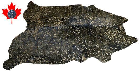 99195 - Cowhide Rug Tapis Peau de Vache  GOLDEN  METALLIC  - Collection Quebecuir Premium