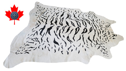 300548 - Cowhide Rug Tapis Peau de Vache BABY ZEBRA  - Collection Quebecuir Premium