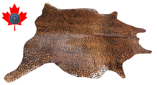 300553 - Cowhide Rug Tapis Peau de Vache LEOPARD - Collection Quebecuir Premium