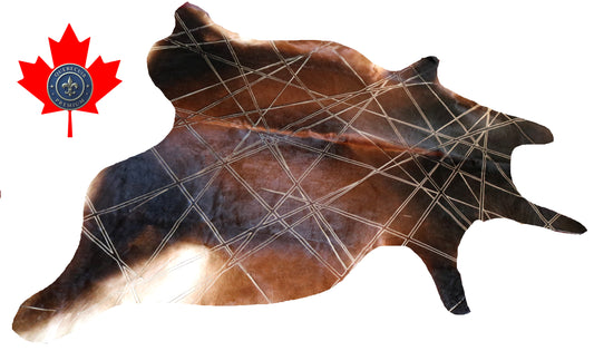 300560 - Cowhide Rug Tapis Peau de Vache LASER - Collection Quebecuir Premium