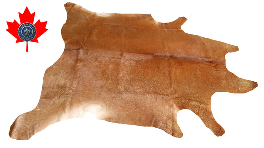 300614- Cowhide Rug Tapis Peau de Vache -GOLDEN  METALLIC Collection Quebecuir Premium