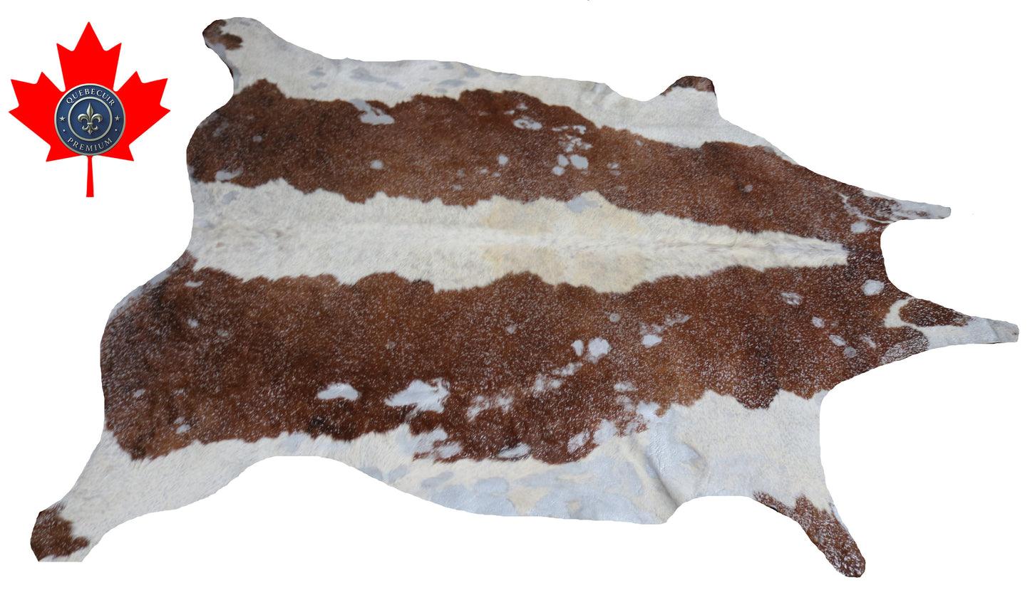 300636- Cowhide Rug Tapis Peau de Vache  METALLIC SILVER - Collection Quebecuir Premium