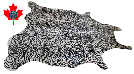 300649- Cowhide Rug Tapis Peau de Vache  BABY ZEBRA - Collection Quebecuir Premium