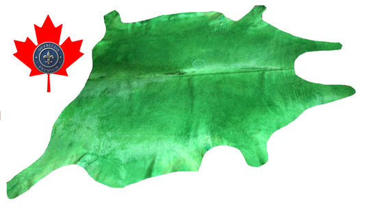 300650- Cowhide Rug Tapis Peau de Vache  GREEN - Collection Quebecuir Premium