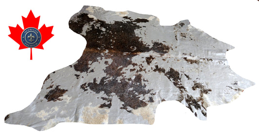 300651- Cowhide Rug Tapis Peau de Vache  SILVER METALLIC - Collection Quebecuir Premium
