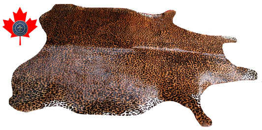 300652- Cowhide Rug Tapis Peau de Vache  LEOPARD - Collection Quebecuir Premium