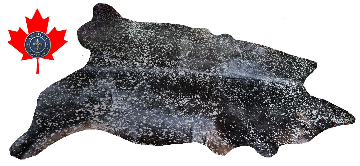300657- Cowhide Rug Tapis Peau de Vache SUPER BIG SIZE XXXL SILVER METALLIC - Collection Quebecuir Premium