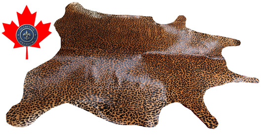 300658- Cowhide Rug Tapis Peau de Vache LEOPARD - Collection Quebecuir Premium
