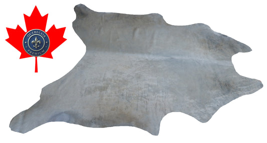300661- Cowhide Rug Tapis Peau de Vache DYED GREY - Collection Quebecuir Premium