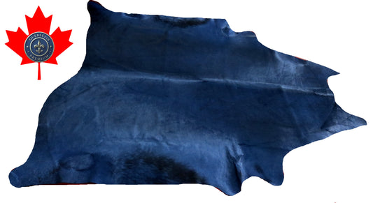 99255- Cowhide Rug Tapis Peau de Vache DYED BLUE- Collection Quebecuir Premium