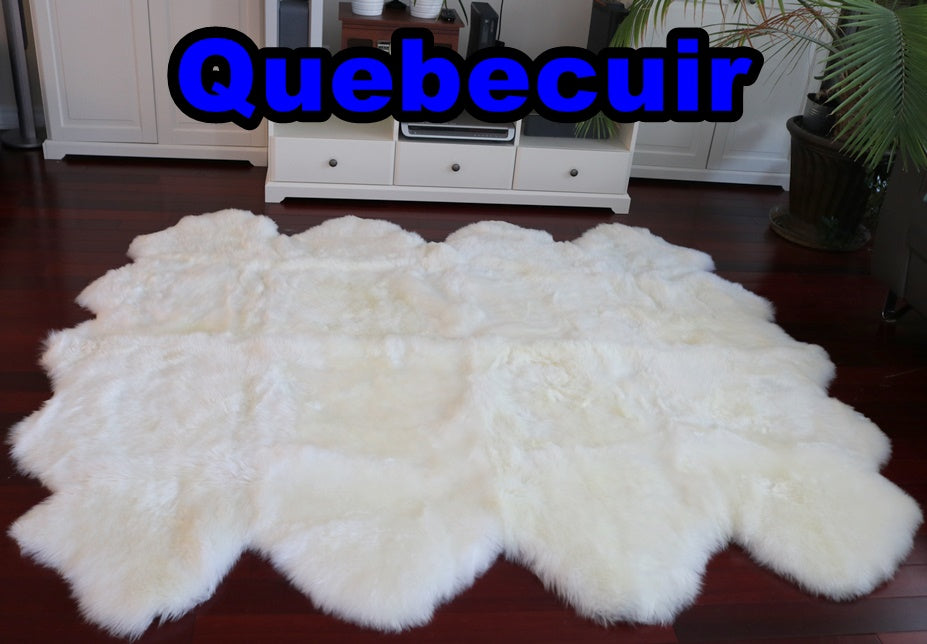 300925  Tapis GRAND peau de Mouton Sheepskin SUPER  BIG SIZE XXXL Collection Quebecuir Premium IVORY     X 8
