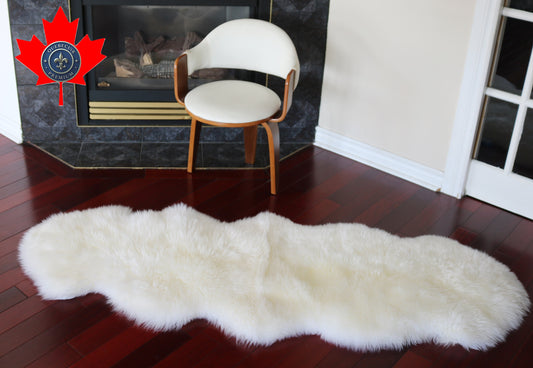 99289 Tapis GRAND peau de Mouton Sheepskin BIG SIZE Collection Quebecuir Premium IVORY    X 2