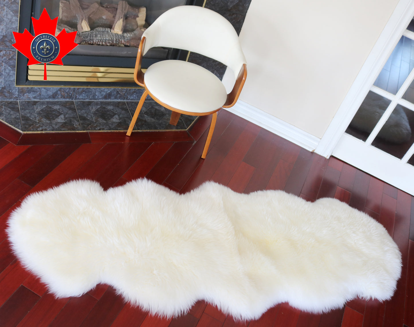 99289 Tapis GRAND peau de Mouton Sheepskin BIG SIZE Collection Quebecuir Premium IVORY    X 2