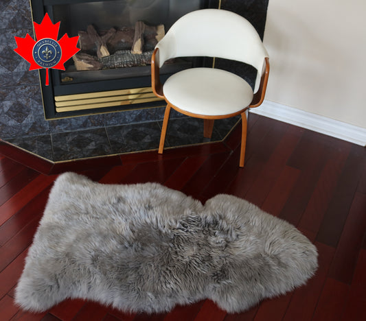 99290 Tapis GRAND peau de Mouton Sheepskin BIG SIZE Collection Quebecuir Premium GREY    X 1