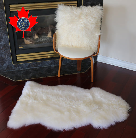 99307 Tapis GRAND peau de Mouton Sheepskin BIG SIZE Collection Quebecuir Premium IVORY    X 1