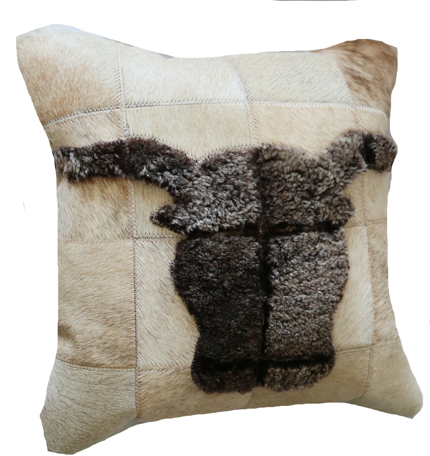 300749  Coussin Peau de Vache Cowhide Pillow  Collection Quebecuir Premium