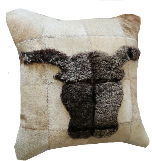 300749  Coussin Peau de Vache Cowhide Pillow  Collection Quebecuir Premium