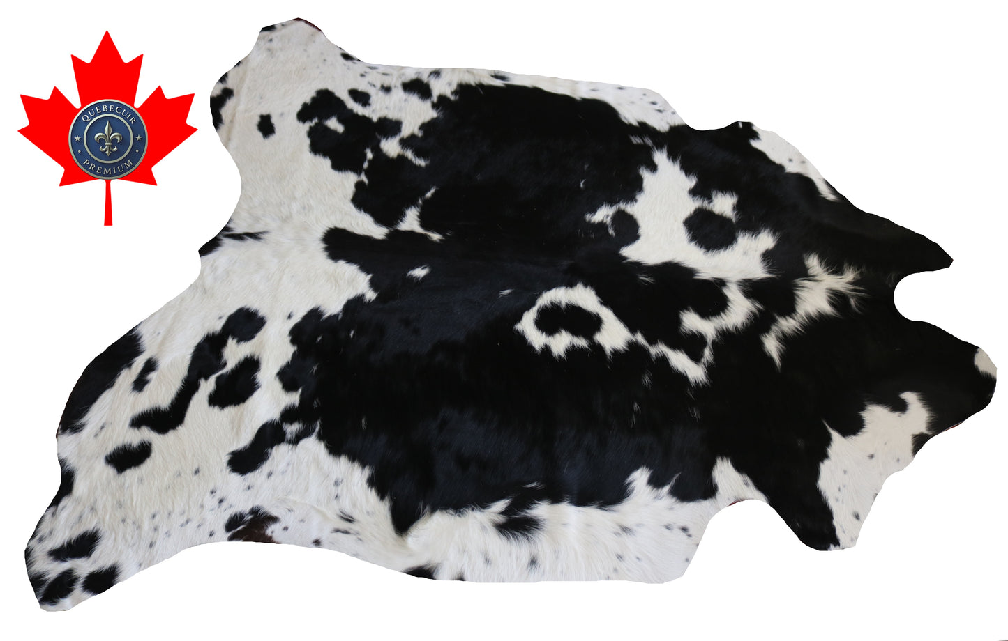 200536- Cowhide Rug Tapis Peau de Vache -BLACK & WHITE  Collection Quebecuir Premium