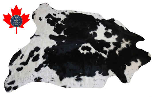 200536- Cowhide Rug Tapis Peau de Vache -BLACK & WHITE  Collection Quebecuir Premium