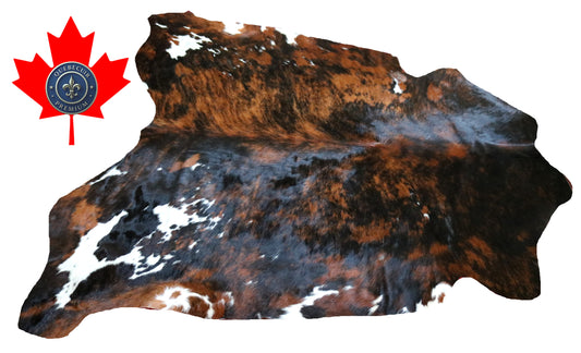 99343 - Cowhide Rug Tapis Peau de Vache -  TRICOLOR  Collection Quebecuir Premium