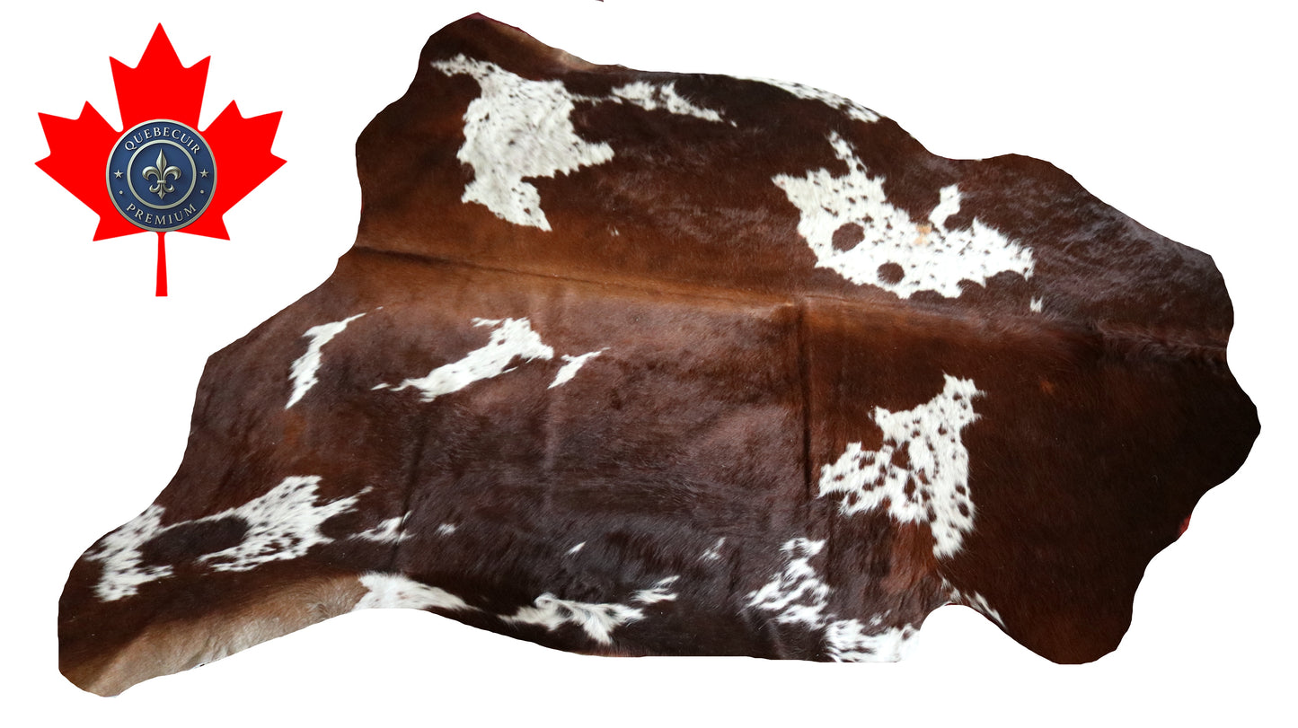 99344- Cowhide Rug Tapis Peau de Vache -TRICOLOR  Collection Quebecuir Premium