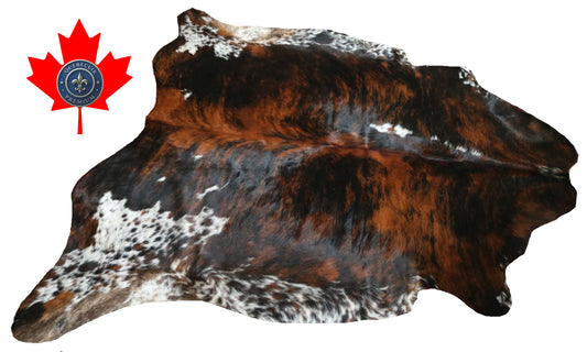 99345- Cowhide Rug Tapis Peau de Vache -TRICOLOR  Collection Quebecuir Premium