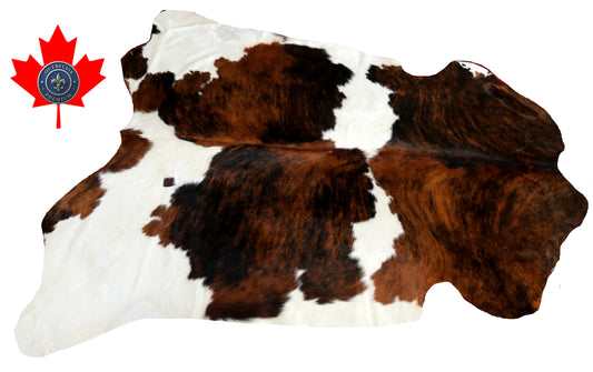 99350- Cowhide Rug Tapis Peau de Vache -TRICOLOR  Collection Quebecuir Premium