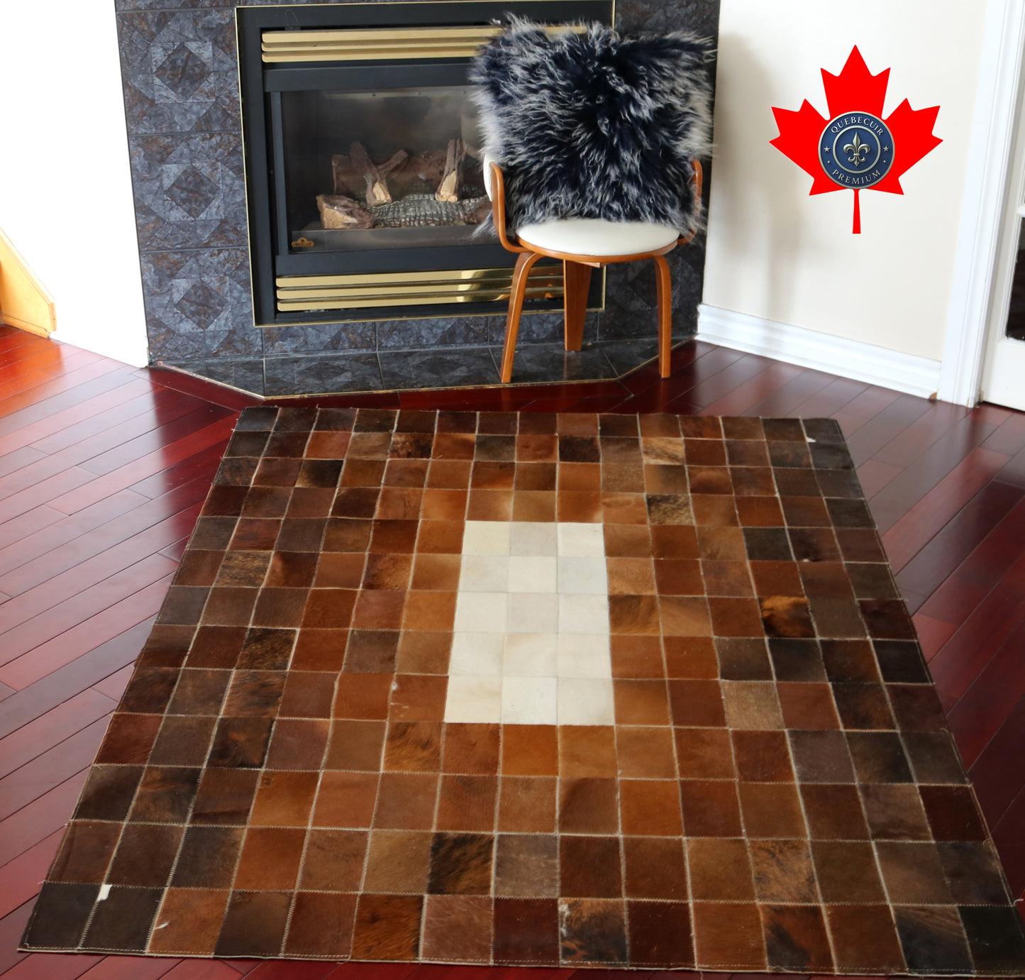 99374 Cowhide rug Patchwork   Collection Quebecuir Premium   BIG SIZE
