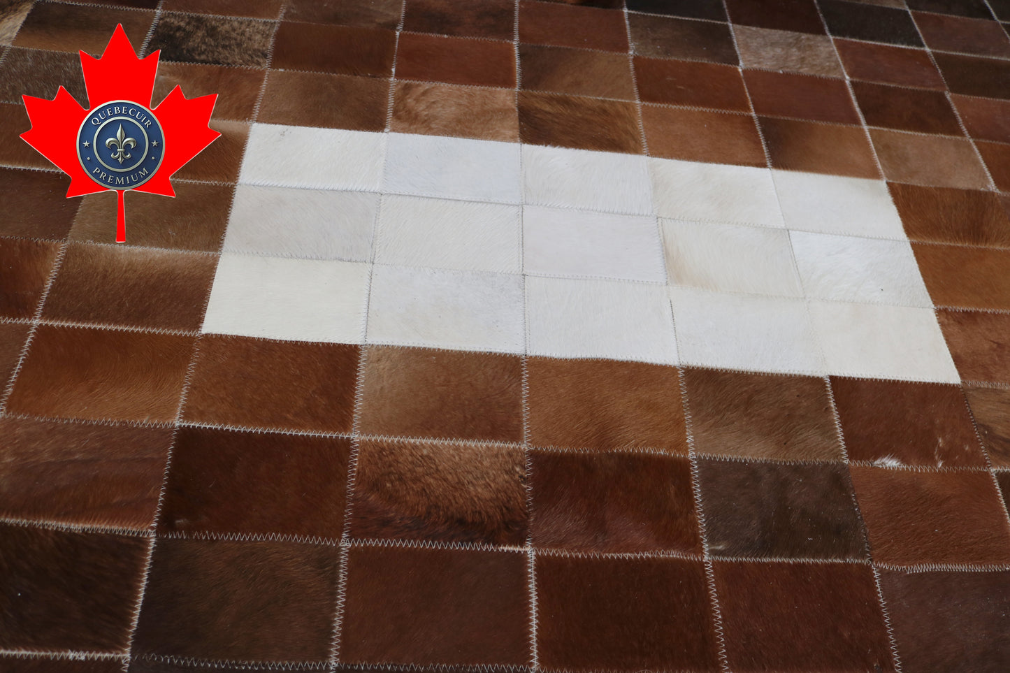 99374 Cowhide rug Patchwork   Collection Quebecuir Premium   BIG SIZE