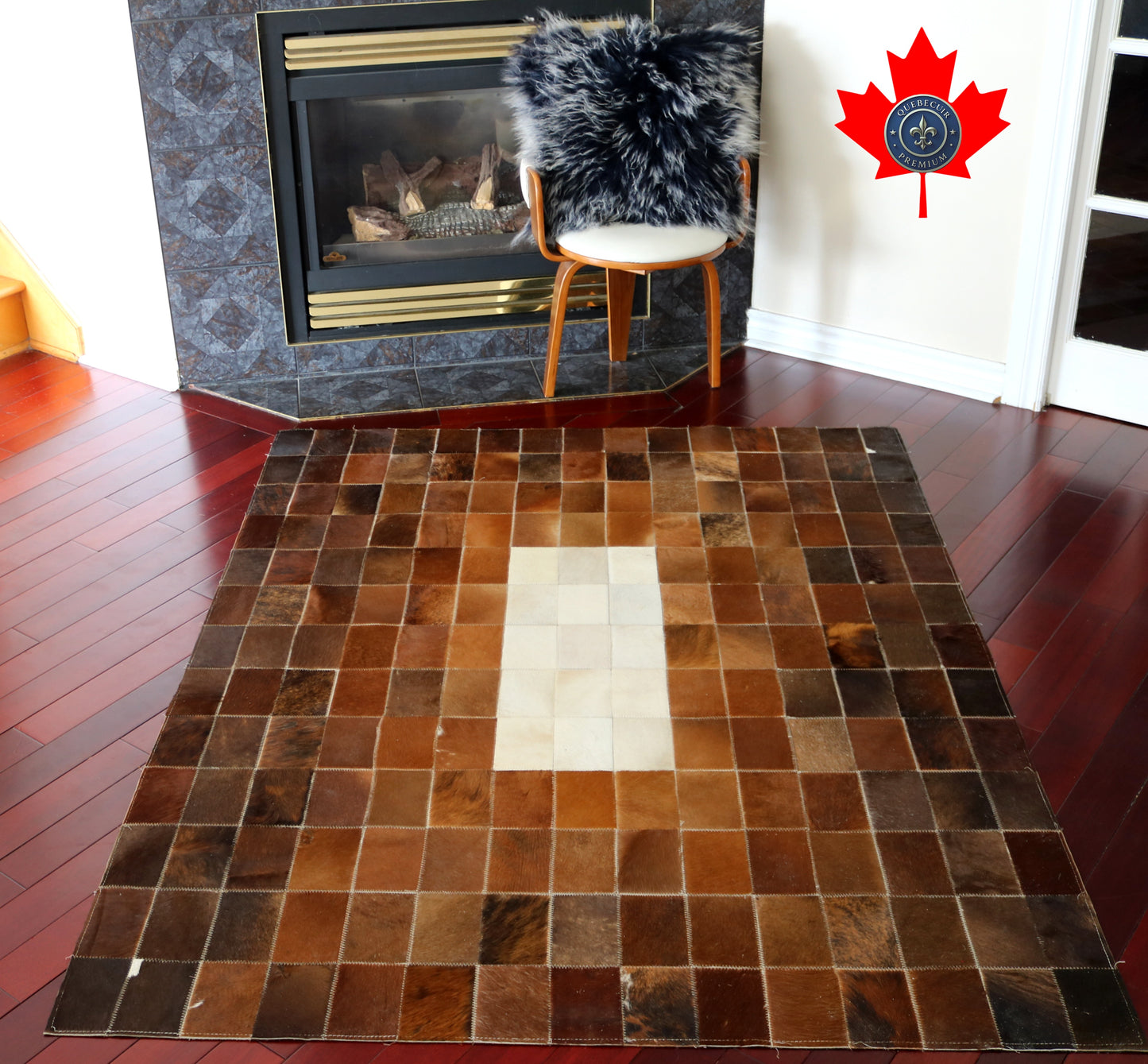 99374 Cowhide rug Patchwork   Collection Quebecuir Premium   BIG SIZE
