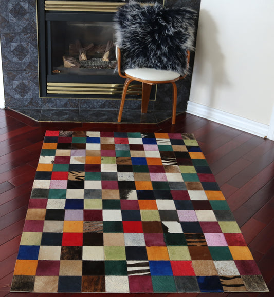 99375 Cowhide rug Patchwork   Collection Quebecuir Premium