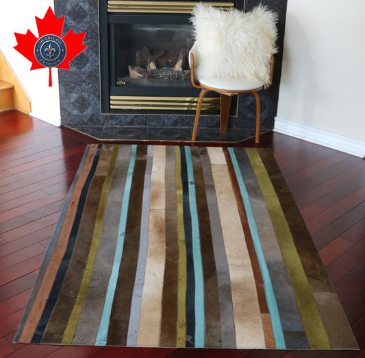 99382 Cowhide rug Patchwork   Collection Quebecuir Premium