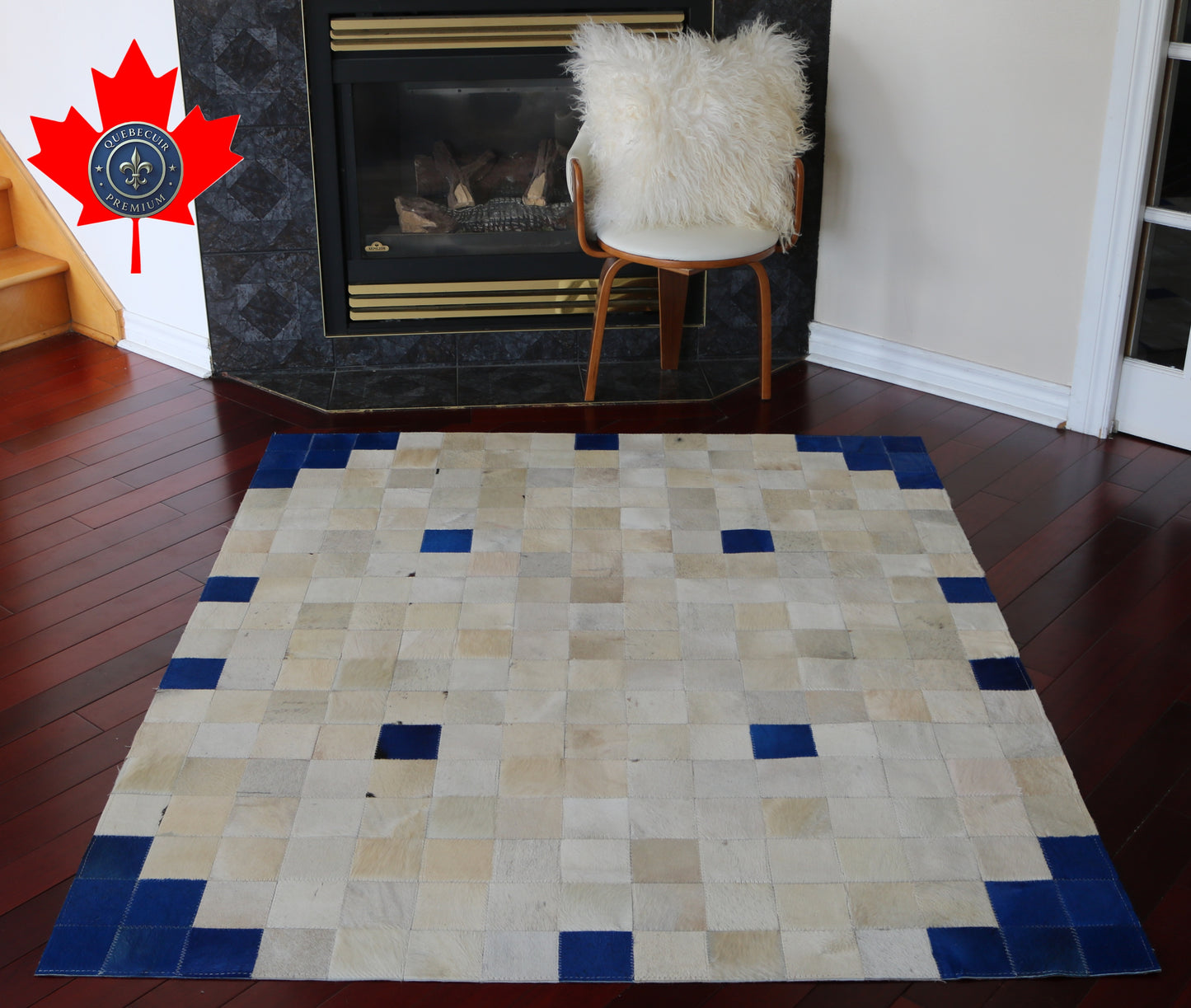 99383 Cowhide rug Patchwork   Collection Quebecuir Premium
