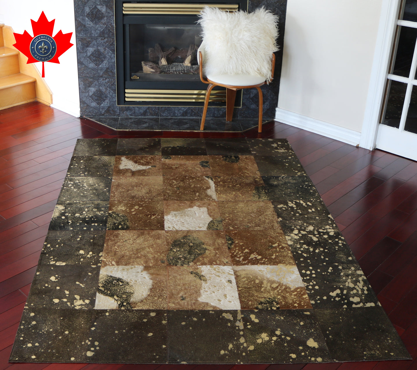 99385 Cowhide rug Patchwork   Collection Quebecuir Premium