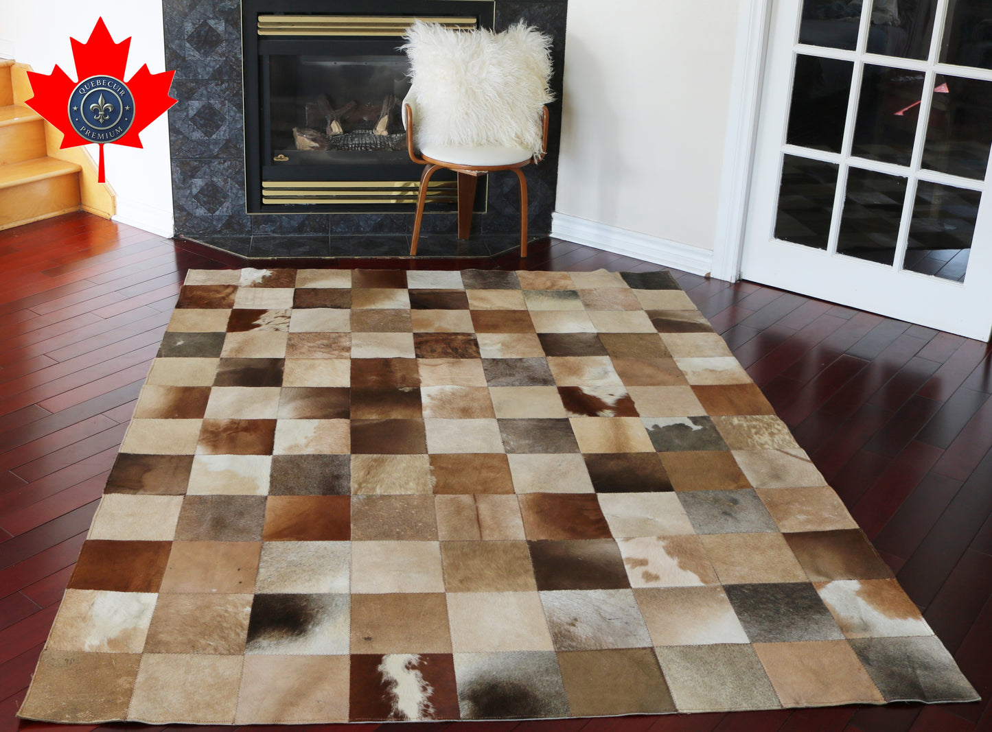 99386 Cowhide rug Patchwork   Collection Quebecuir Premium