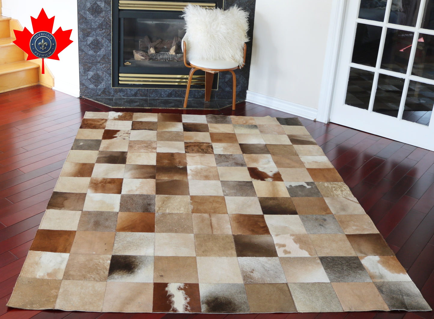 99386 Cowhide rug Patchwork   Collection Quebecuir Premium