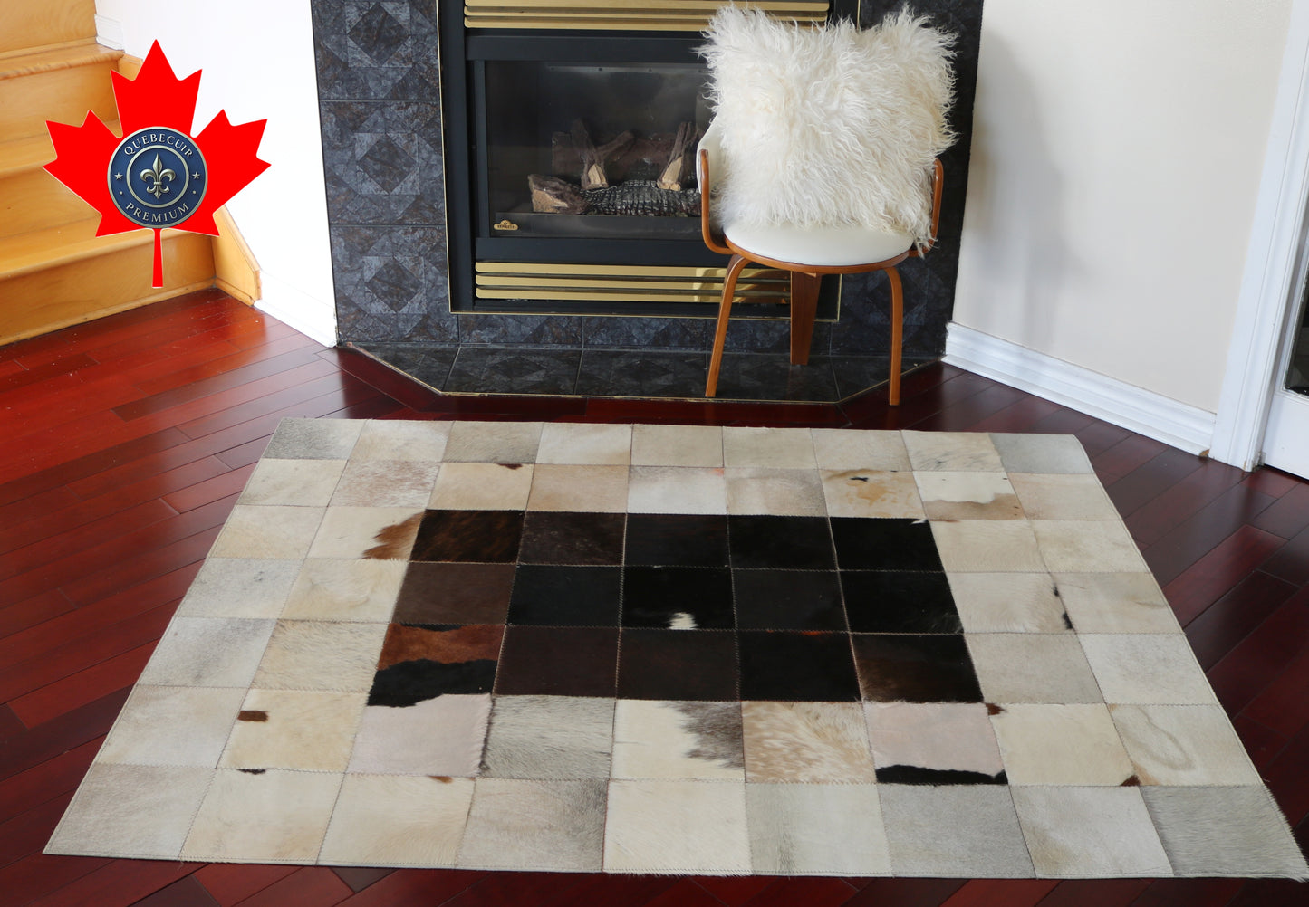 99389 Cowhide rug Patchwork   Collection Quebecuir Premium