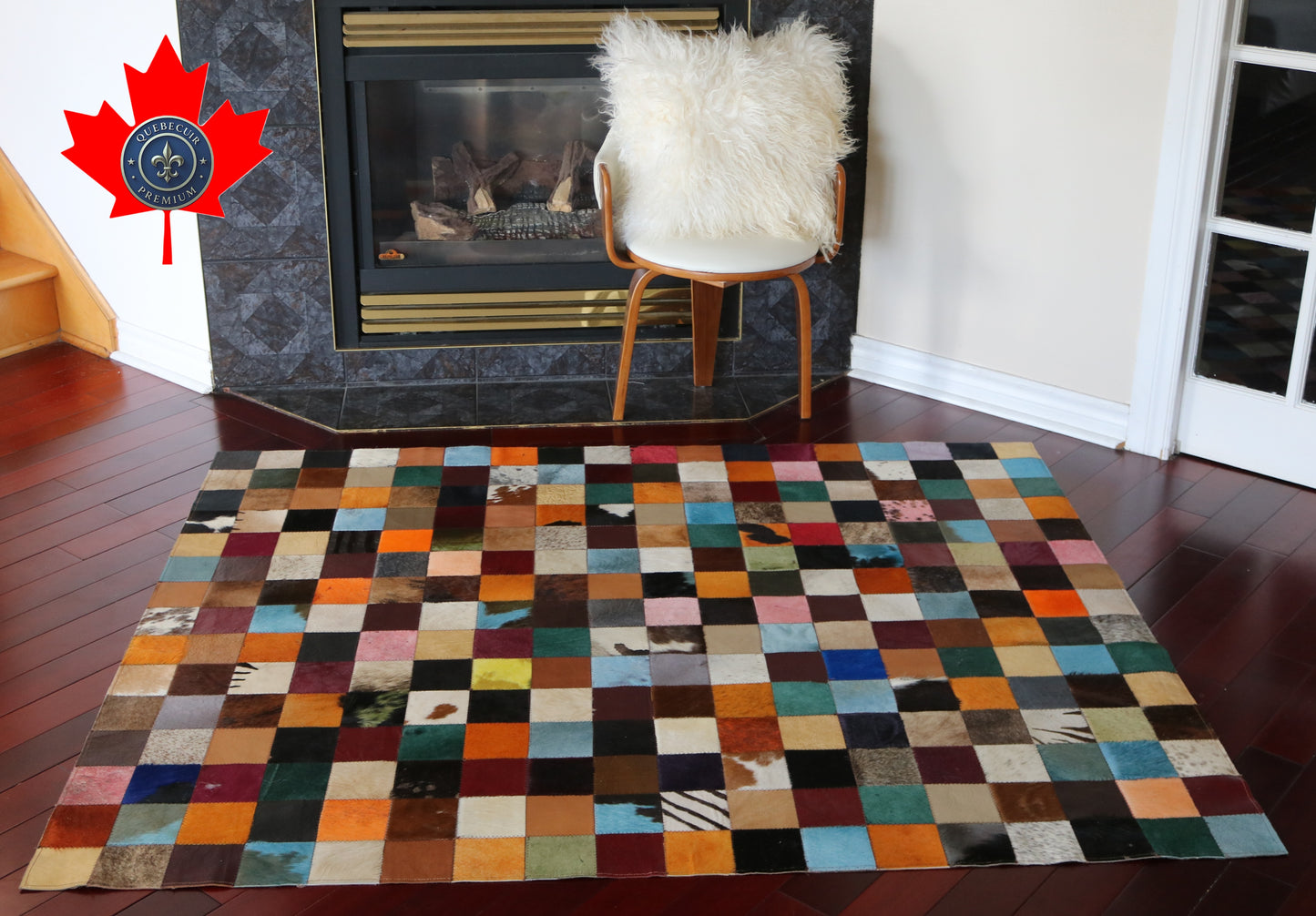 99390 Cowhide rug Patchwork   Collection Quebecuir Premium