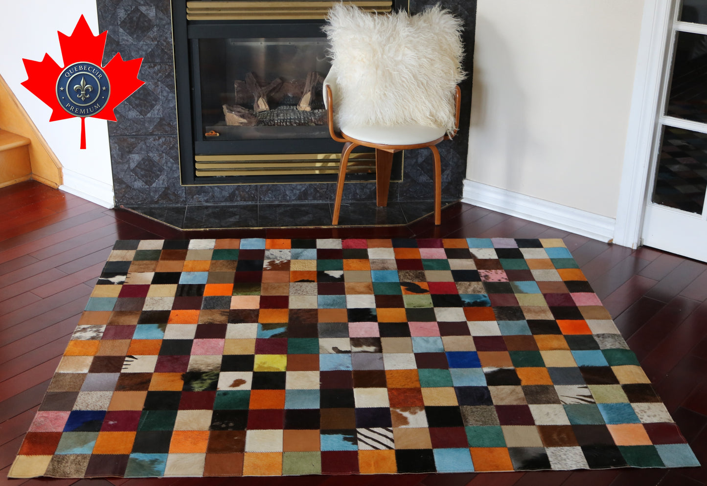 99390 Cowhide rug Patchwork   Collection Quebecuir Premium