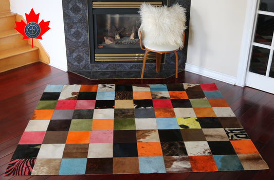 99391 Cowhide rug Patchwork   Collection Quebecuir Premium