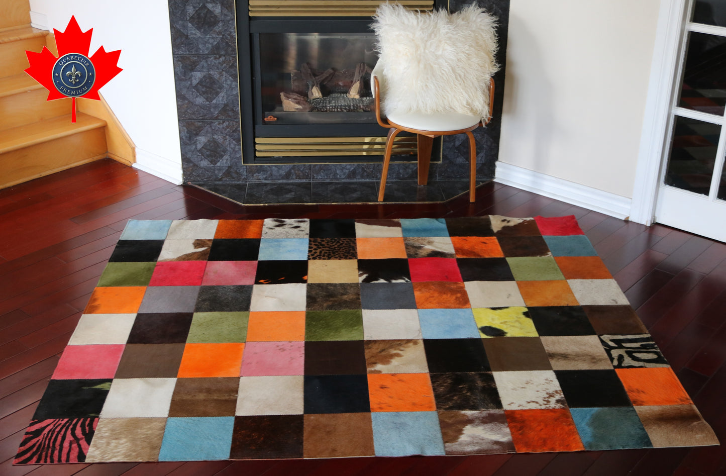99391 Cowhide rug Patchwork   Collection Quebecuir Premium